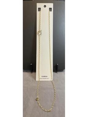 NWT Express Gold Tone Chain With Toggle Clasp Necklace #1239